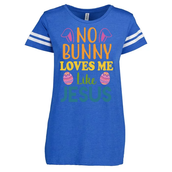 No Bunny Loves Me Like Jesus Easter Enza Ladies Jersey Football T-Shirt