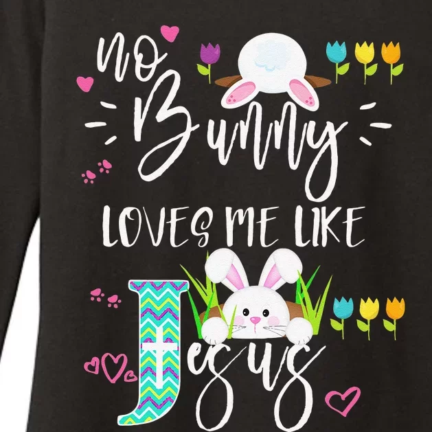 No Bunny Loves Me Like Jesus Christian Easter For Womens CVC Long Sleeve Shirt