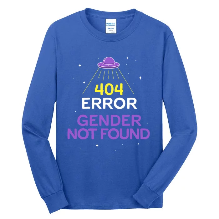 Non Binary Meaningful Gift Error 404 Gender Not Found Non Binary Meaningful Gift Tall Long Sleeve T-Shirt