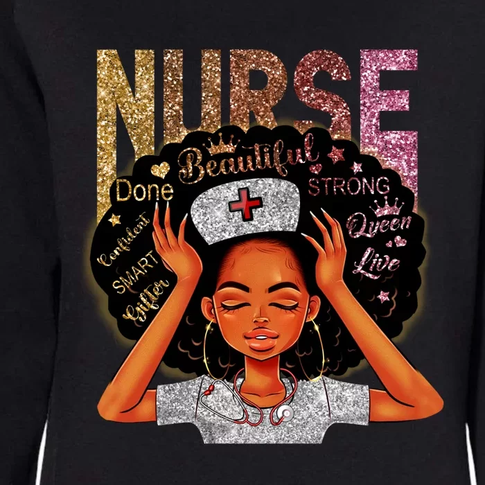 Nurse Black Magic Afro Melanin Queen Black History Gift Womens California Wash Sweatshirt