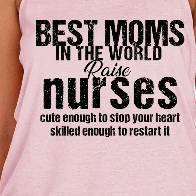 Nurse Best Moms In World Raise First Nurses Novelty Gift Women's Knotted Racerback Tank