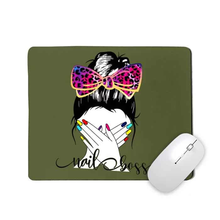 Nail Boss Messy Bun Nail Technician Manicurist Nail Polish Mousepad