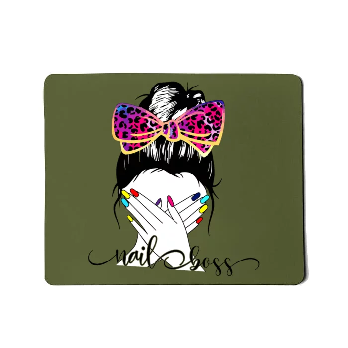 Nail Boss Messy Bun Nail Technician Manicurist Nail Polish Mousepad