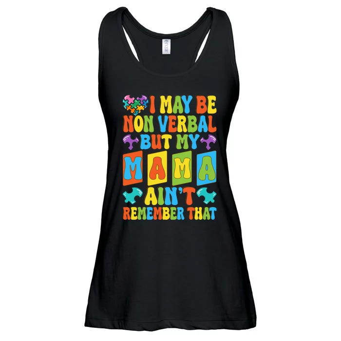 Nonverbal But My Mama AinT Autism Awareness Graphic Ladies Essential Flowy Tank