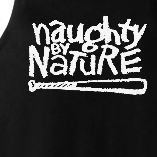 Naughty By Nature – White Classic Logo Ladies Tri-Blend Wicking Tank