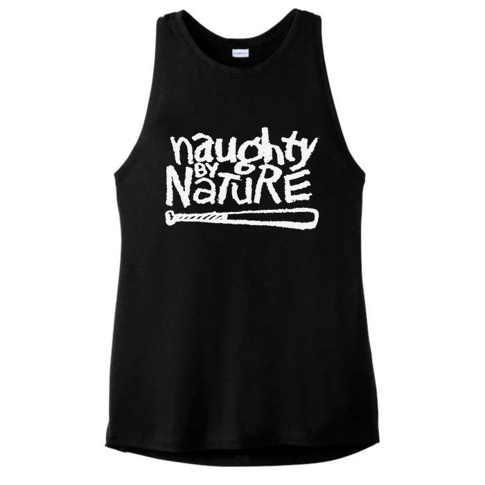 Naughty By Nature – White Classic Logo Ladies Tri-Blend Wicking Tank