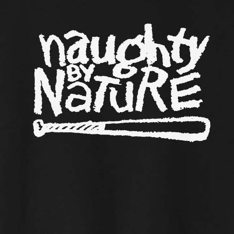 Naughty By Nature – White Classic Logo Women's Crop Top Tee