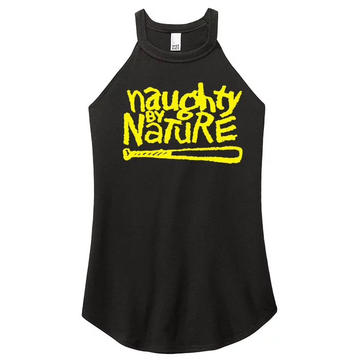 Naughty By Nature – Yellow Logo Black Women’s Perfect Tri Rocker Tank