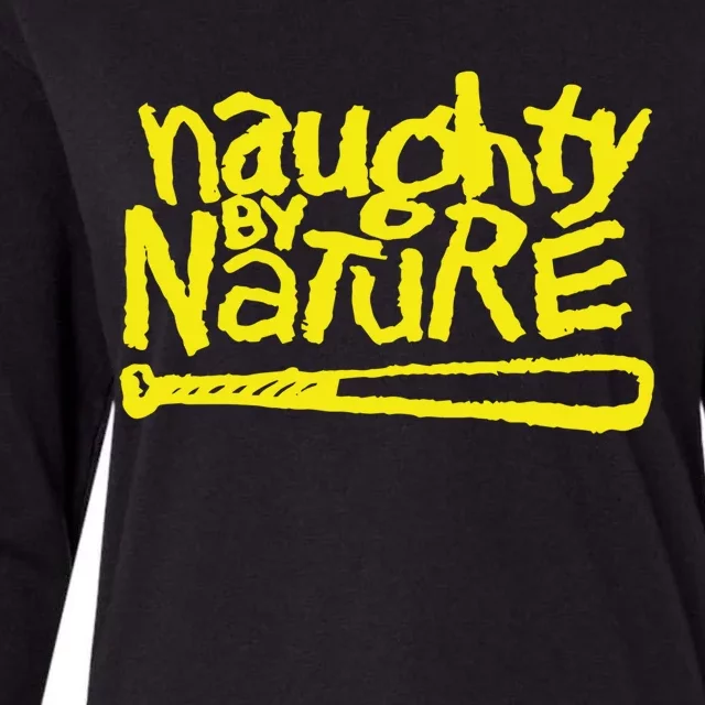 Naughty By Nature – Yellow Logo Black Gift Womens Cotton Relaxed Long Sleeve T-Shirt