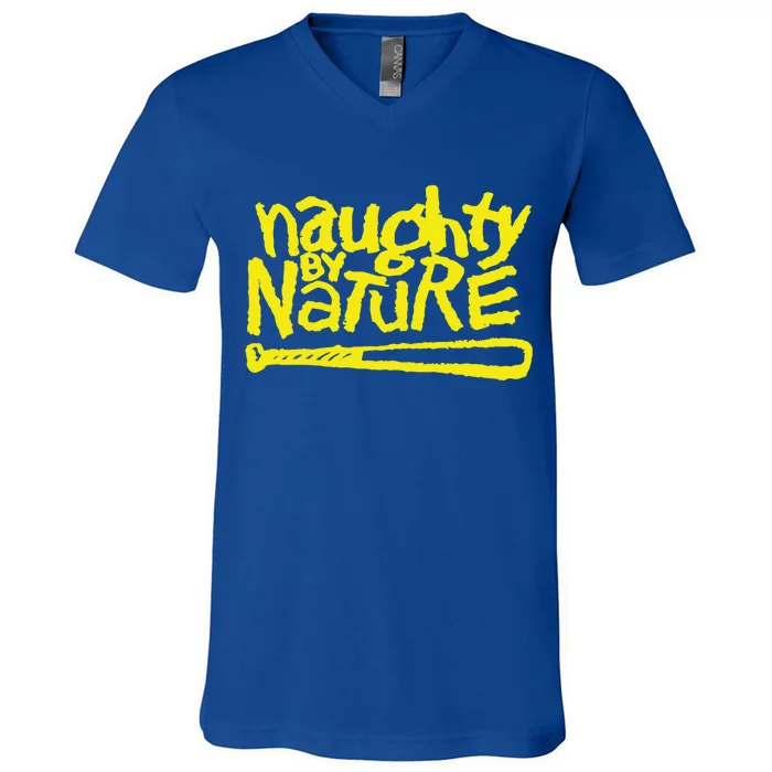 Naughty By Nature – Yellow Logo Black Gift V-Neck T-Shirt