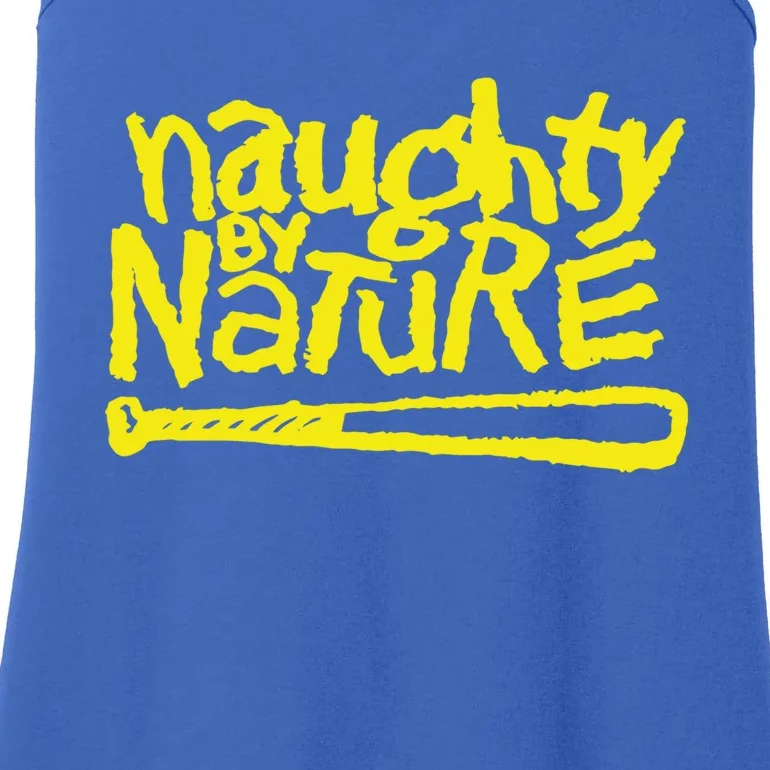 Naughty By Nature – Yellow Logo Black Gift Ladies Essential Tank