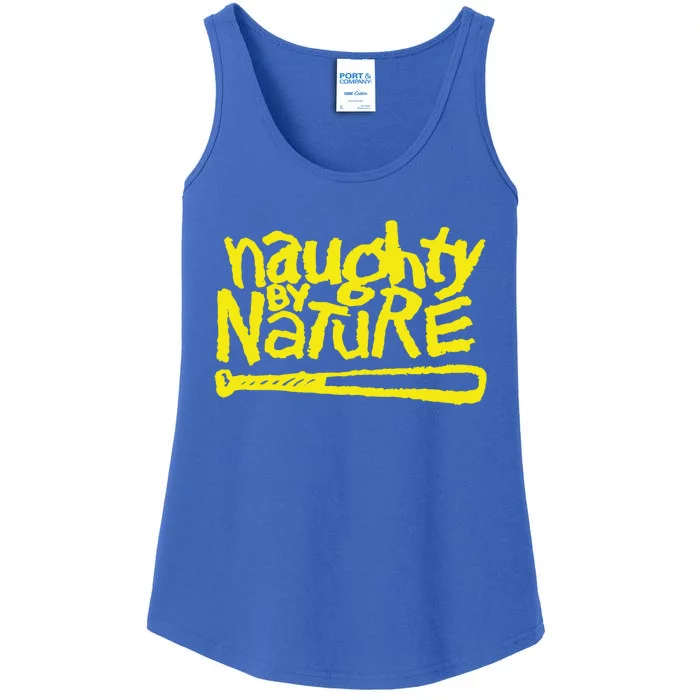 Naughty By Nature – Yellow Logo Black Gift Ladies Essential Tank