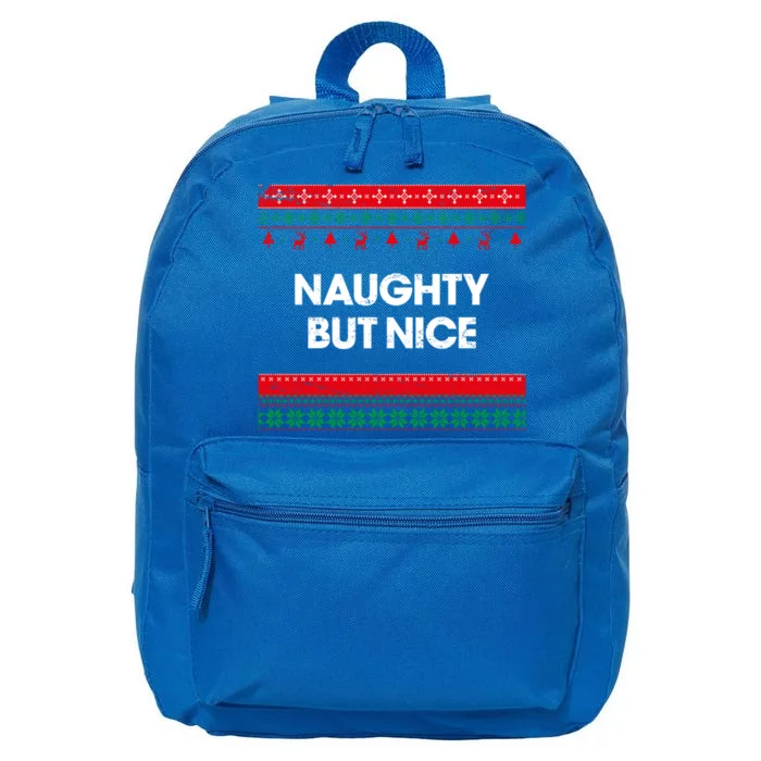 Naughty But Nice Ugly Christmas Sweater Gift 16 in Basic Backpack