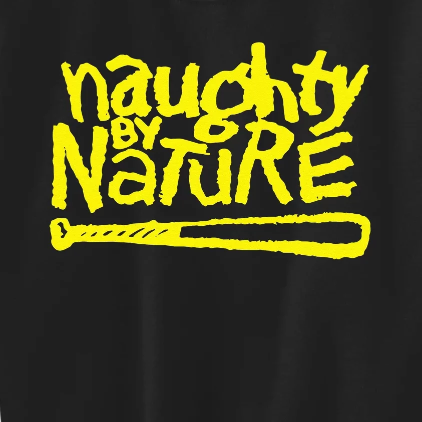 Naughty By Nature – Yellow Logo Black Kids Sweatshirt