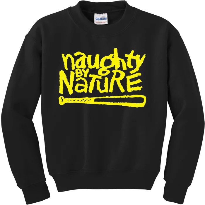 Naughty By Nature – Yellow Logo Black Kids Sweatshirt