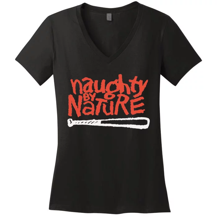 Naughty By Nature – Logo in Red Women's V-Neck T-Shirt