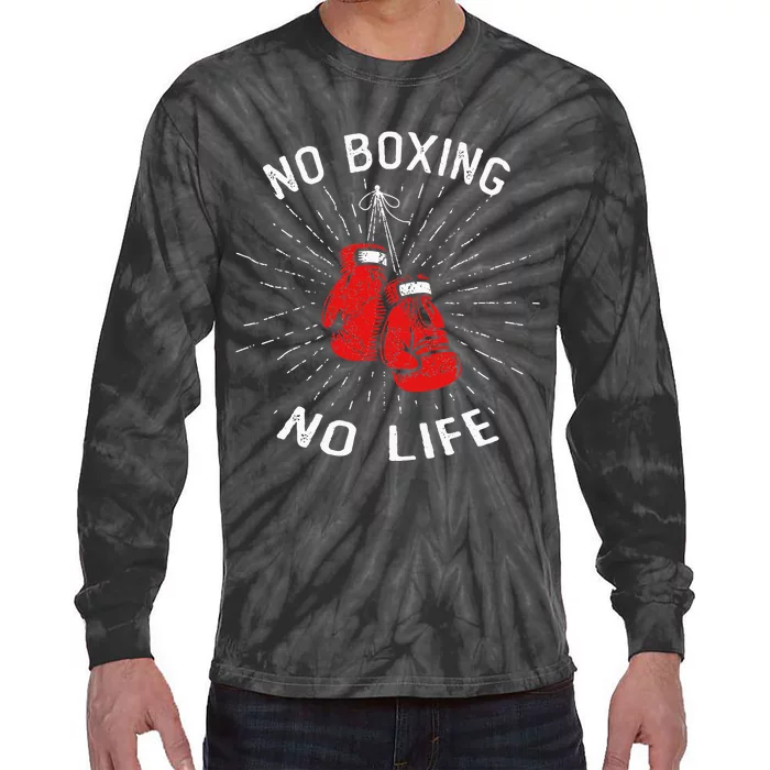 No Boxing No Life Punch Boxing Gloves Martial Arts Boxing Tie-Dye Long Sleeve Shirt