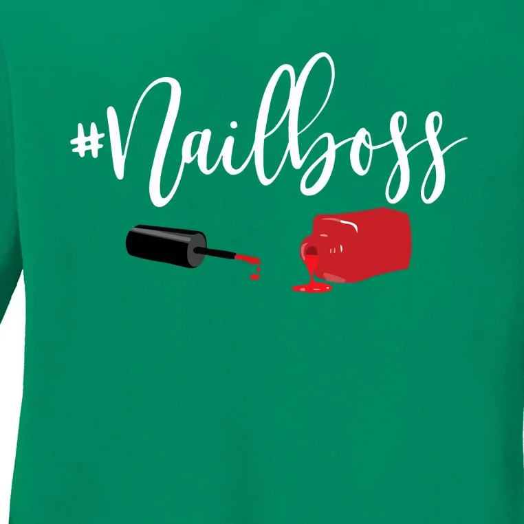 Nail Boss Nail Tech Polish Ladies Long Sleeve Shirt