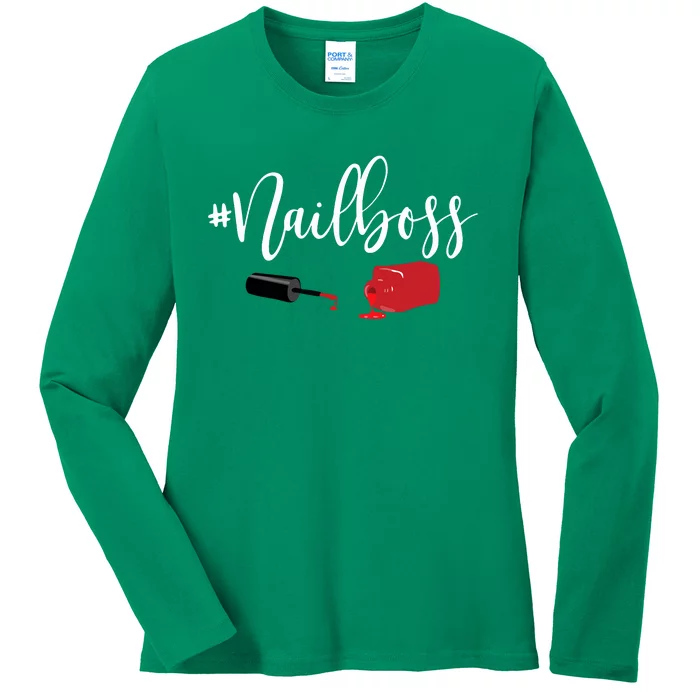 Nail Boss Nail Tech Polish Ladies Long Sleeve Shirt