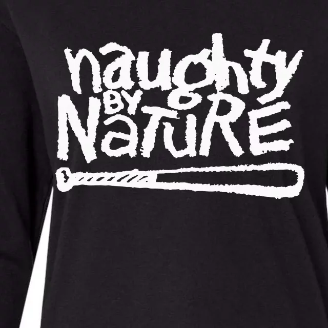 Naughty By Nature – White Classic Logo Womens Cotton Relaxed Long Sleeve T-Shirt