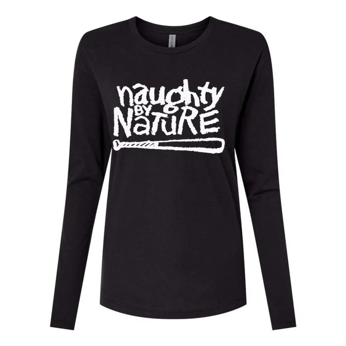 Naughty By Nature – White Classic Logo Womens Cotton Relaxed Long Sleeve T-Shirt