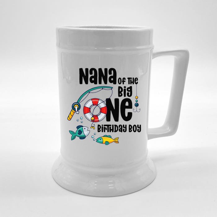 Nana Big One 1YearOld Fishing Birthday Front & Back Beer Stein