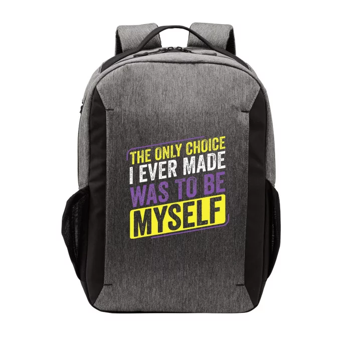 Non Binary Only Choice Be Myself Lgbt Enby Non Binary Flag Vector Backpack