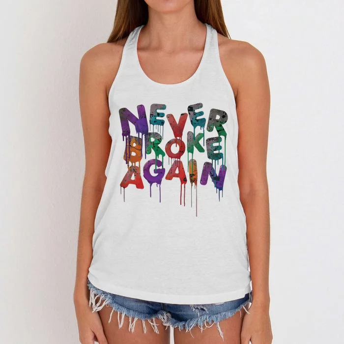 Never Broke Og Drip Rundown Women's Knotted Racerback Tank