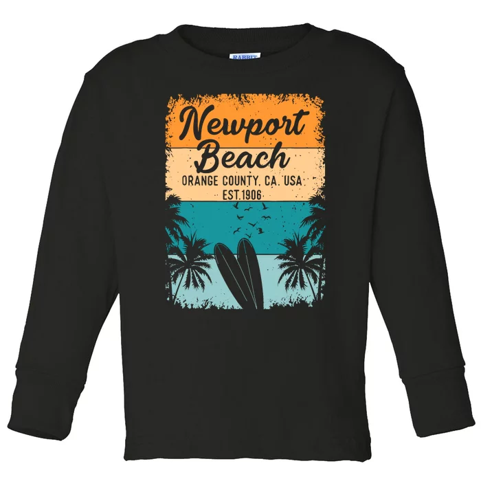 Newport Beach Orange County Oc California Gifts Souvenirs Toddler Long Sleeve Shirt