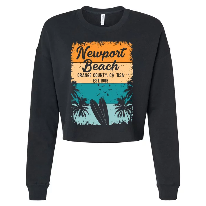 Newport Beach Orange County Oc California Gifts Souvenirs Cropped Pullover Crew