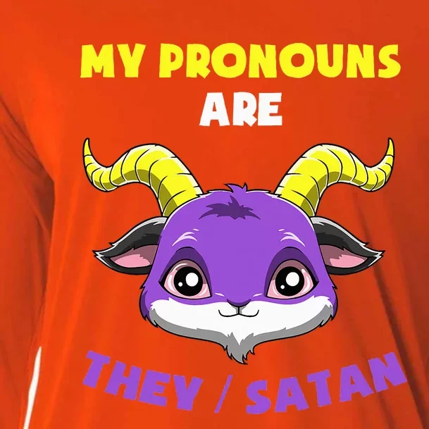 Non Binary Pride Lgbtq Satan Pronouns Cooling Performance Long Sleeve Crew