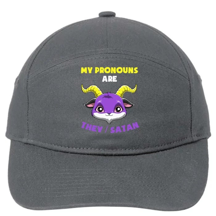 Non Binary Pride Lgbtq Satan Pronouns 7-Panel Snapback Hat