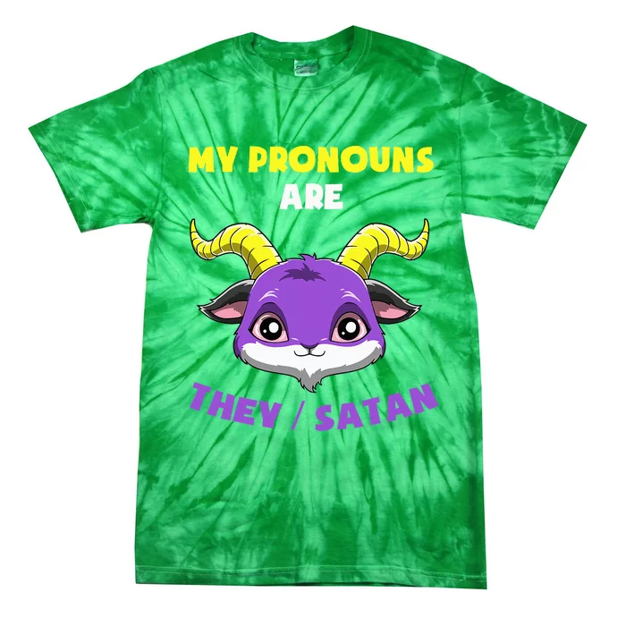 Non Binary Pride Lgbtq Satan Pronouns Tie-Dye T-Shirt