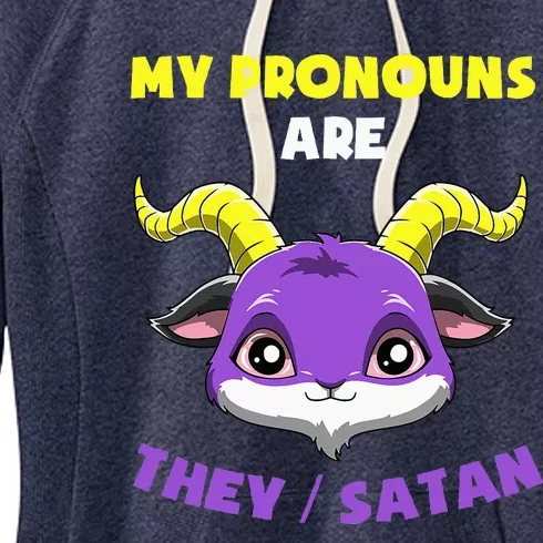 Non Binary Pride Lgbtq Satan Pronouns Women's Fleece Hoodie