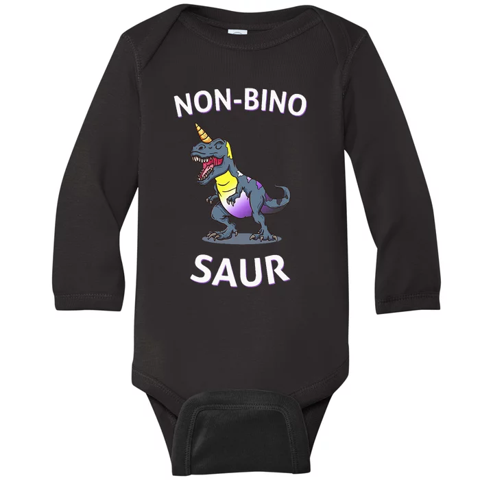 Non Binary Pride Flag Colors Non Binary Baby Long Sleeve Bodysuit