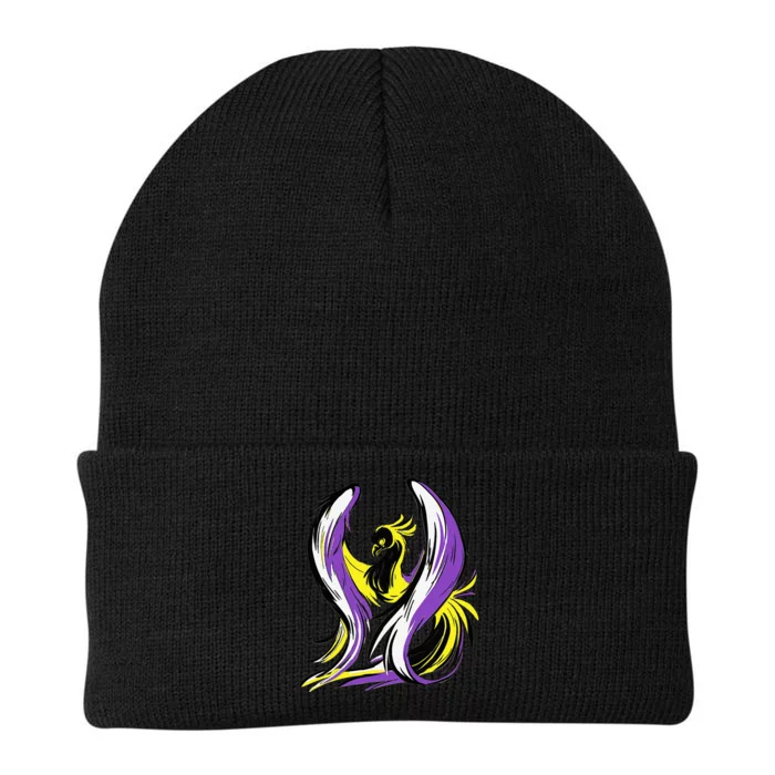 Non Binary Pride Flag Colors Support Knit Cap Winter Beanie