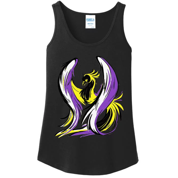 Non Binary Pride Flag Colors Support Ladies Essential Tank