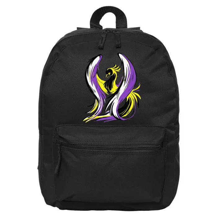 Non Binary Pride Flag Colors Support 16 in Basic Backpack