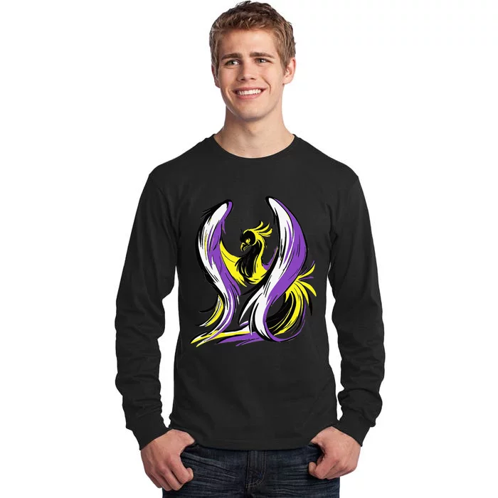 Non Binary Pride Flag Colors Support Tall Long Sleeve T-Shirt