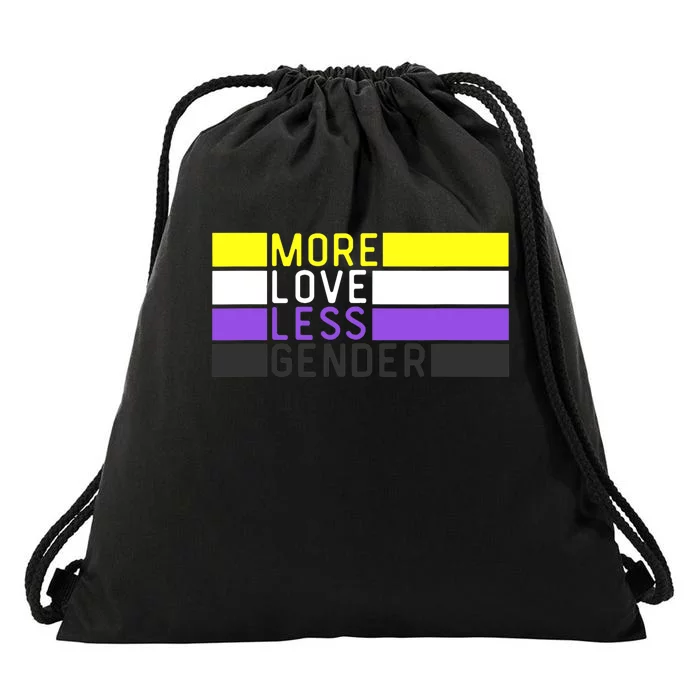 Non Binary Pride, NB More Love Less Gender, LGBTQ Nonbinary Drawstring Bag