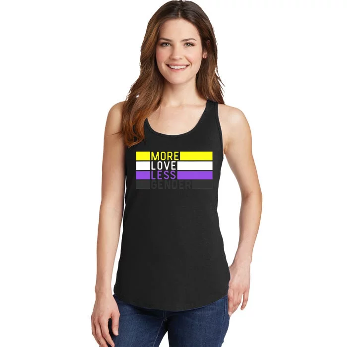 Non Binary Pride, NB More Love Less Gender, LGBTQ Nonbinary Ladies Essential Tank