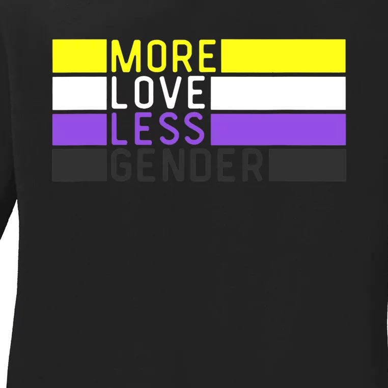 Non Binary Pride, NB More Love Less Gender, LGBTQ Nonbinary Ladies Long Sleeve Shirt