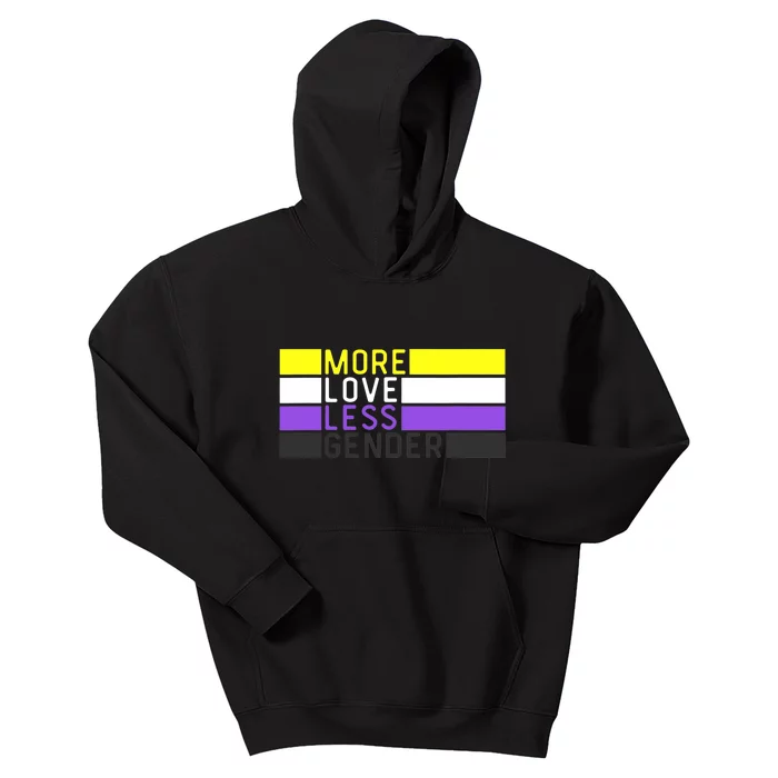 Non Binary Pride, NB More Love Less Gender, LGBTQ Nonbinary Kids Hoodie