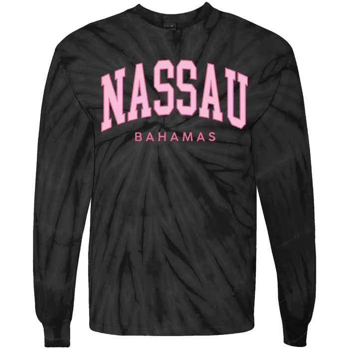 Nassau Bahamas Preppy Retro Throwback Souvenir Tie-Dye Long Sleeve Shirt