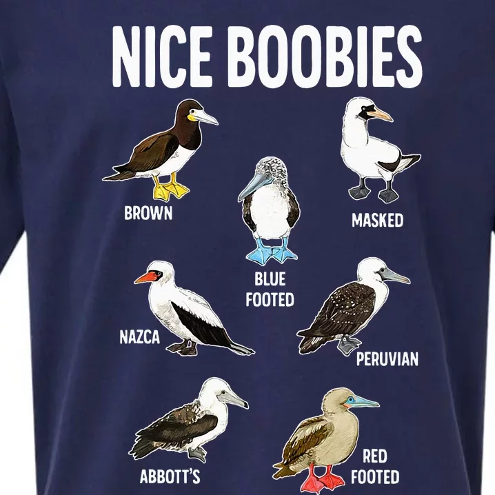 Nice Boobies Pun Adult Joke Funny Bird Lover Birdwatcher Sueded Cloud Jersey T-Shirt