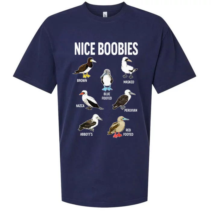 Nice Boobies Pun Adult Joke Funny Bird Lover Birdwatcher Sueded Cloud Jersey T-Shirt