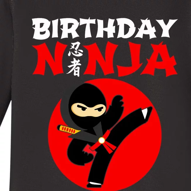 Ninja Birthday Party Theme Gift for Boy - Birthday Ninja Baby Long Sleeve Bodysuit