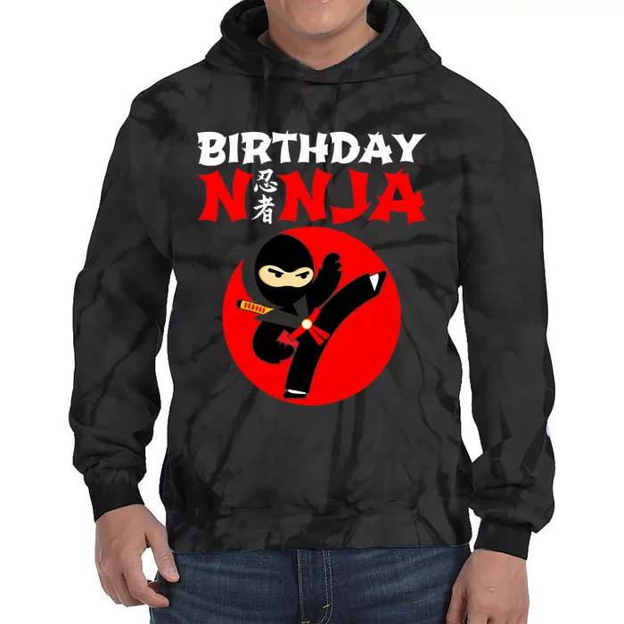 Ninja Birthday Party Theme Gift for Boy - Birthday Ninja Tie Dye Hoodie