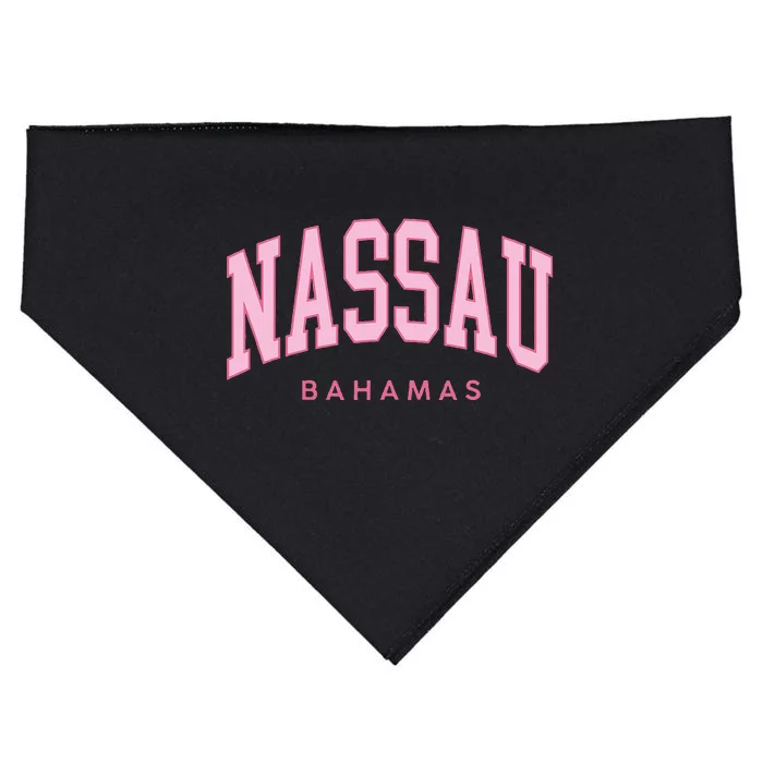 Nassau Bahamas Preppy Retro Pink Souvenir USA-Made Doggie Bandana