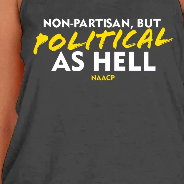 Nonpartisan But Political As Hell Women's Knotted Racerback Tank